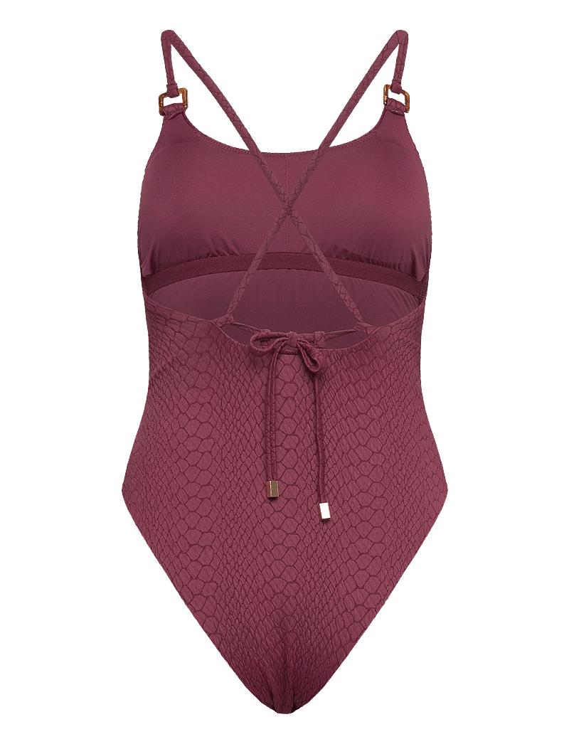 Hunkemöller - ARUBA HIGHLEG BS - baddräkter - burgundy - 4