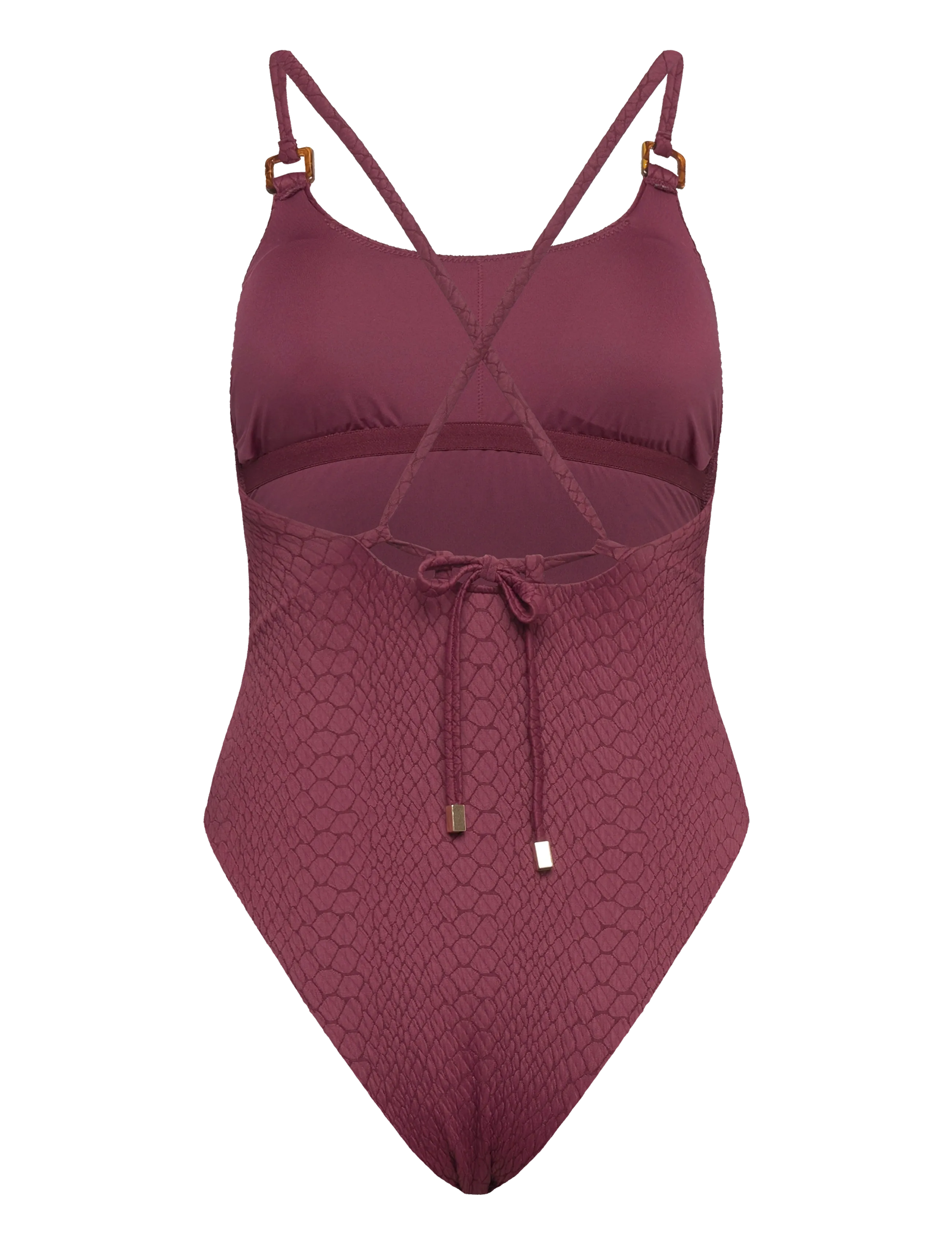 Hunkemöller - ARUBA HIGHLEG BS - maudymosi kostiumėliai - burgundy - 4