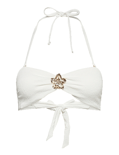 Hunkemöller CRINKLE BANDEAU - Bikini Tops - SNOW WHITE / white