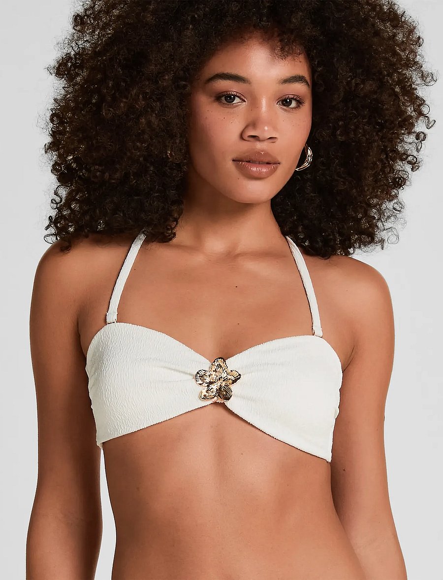 Hunkemöller - CRINKLE BANDEAU - bandeau-bikinis - snow white - 0