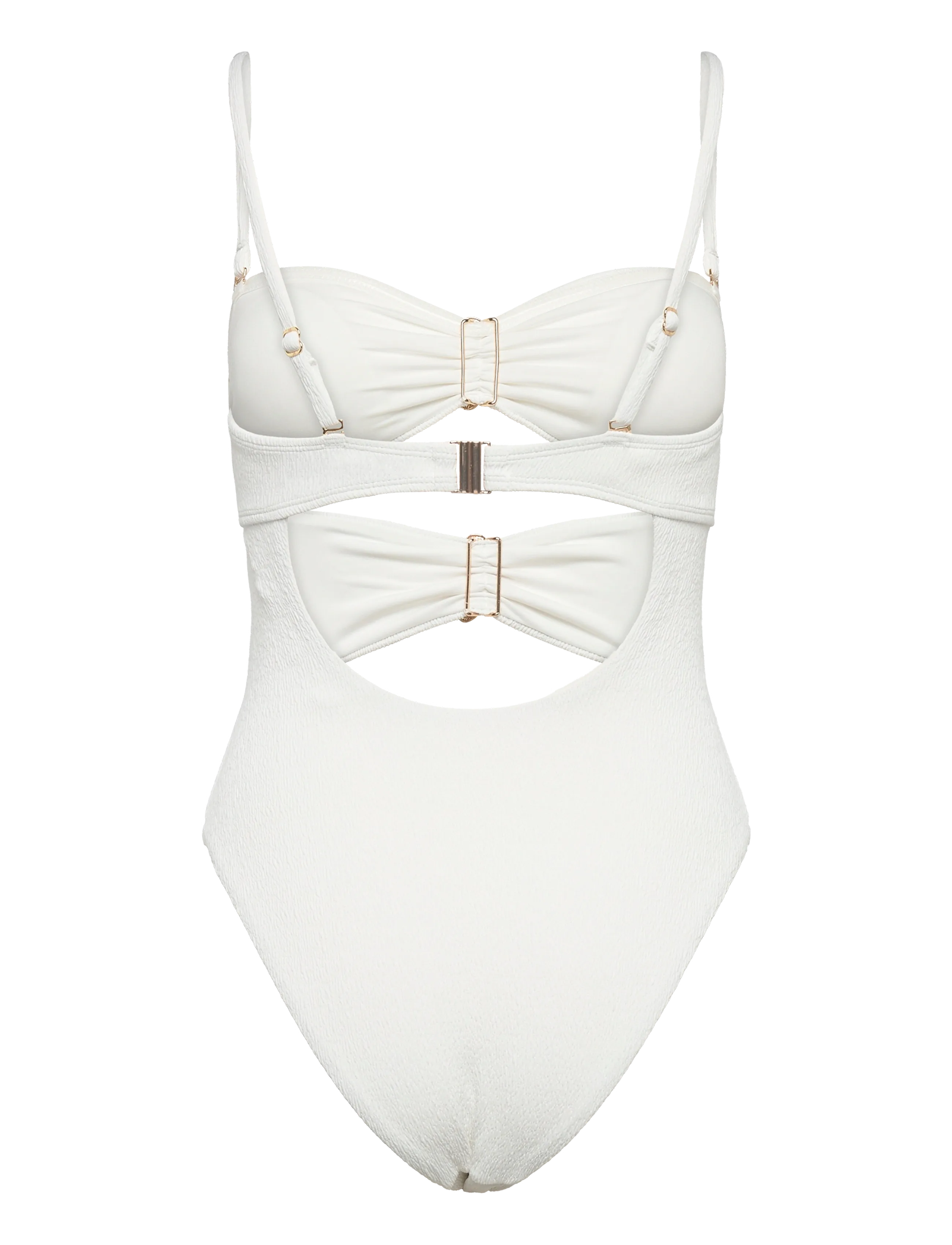 Hunkemöller - CRINKLE BANDEAU HL BS - badeanzüge - snow white - 2