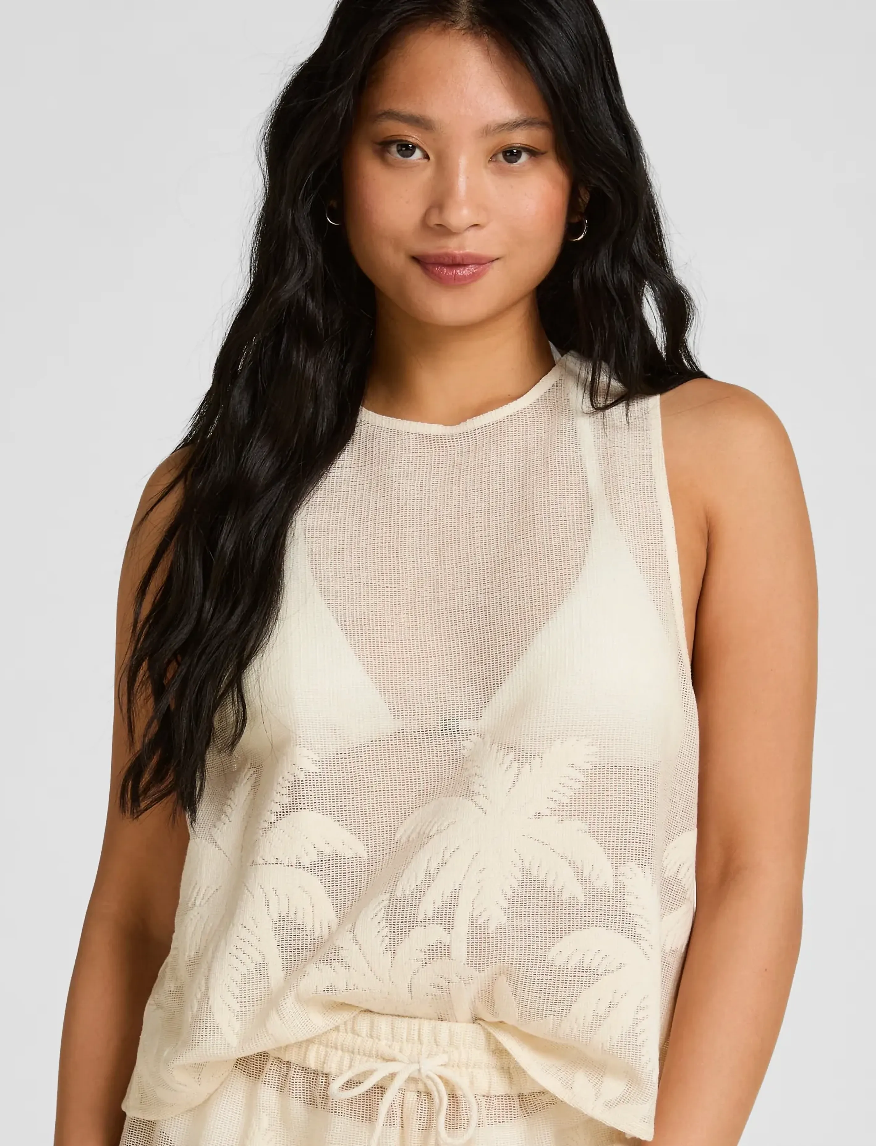 Hunkemöller - PALM WOVEN TOP - oberteile - snow white - 0