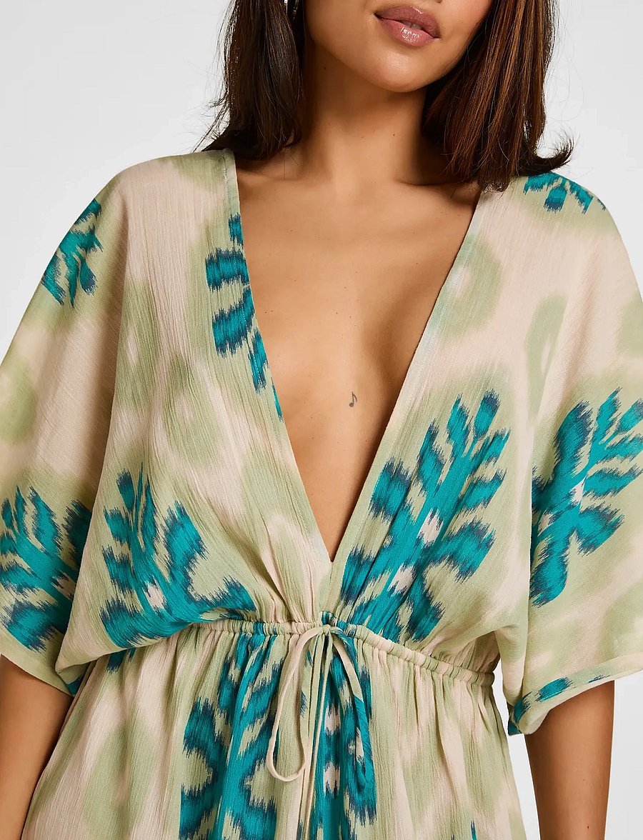Hunkemöller - GLAM BEACH MAXI KAFTAN - sommerkleider - sea foam - 3