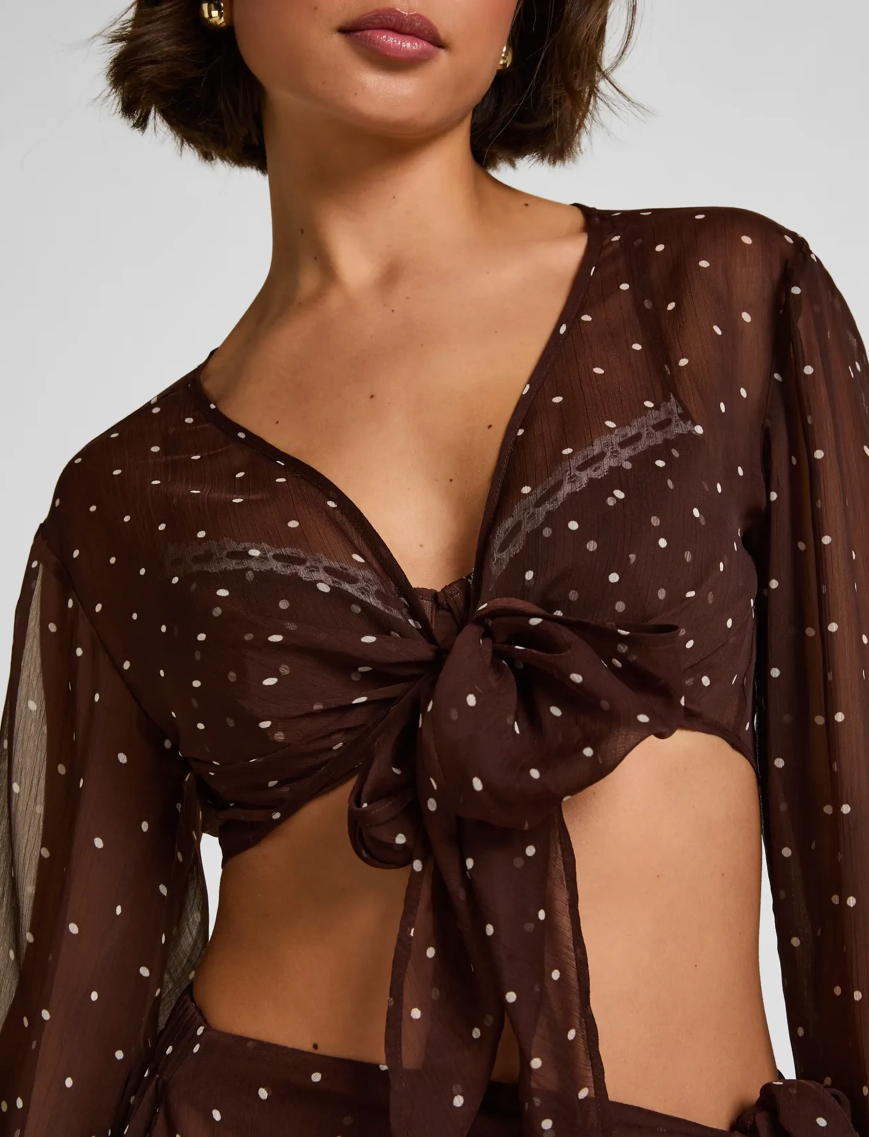 Hunkemöller - ALGARVE LS WRAP TOP - chicory coffee - 3