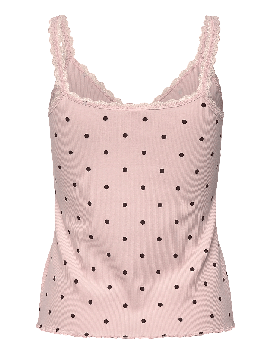 Hunkemöller - SINGLET JERSEY RIB LACE DOT - lotus - 2