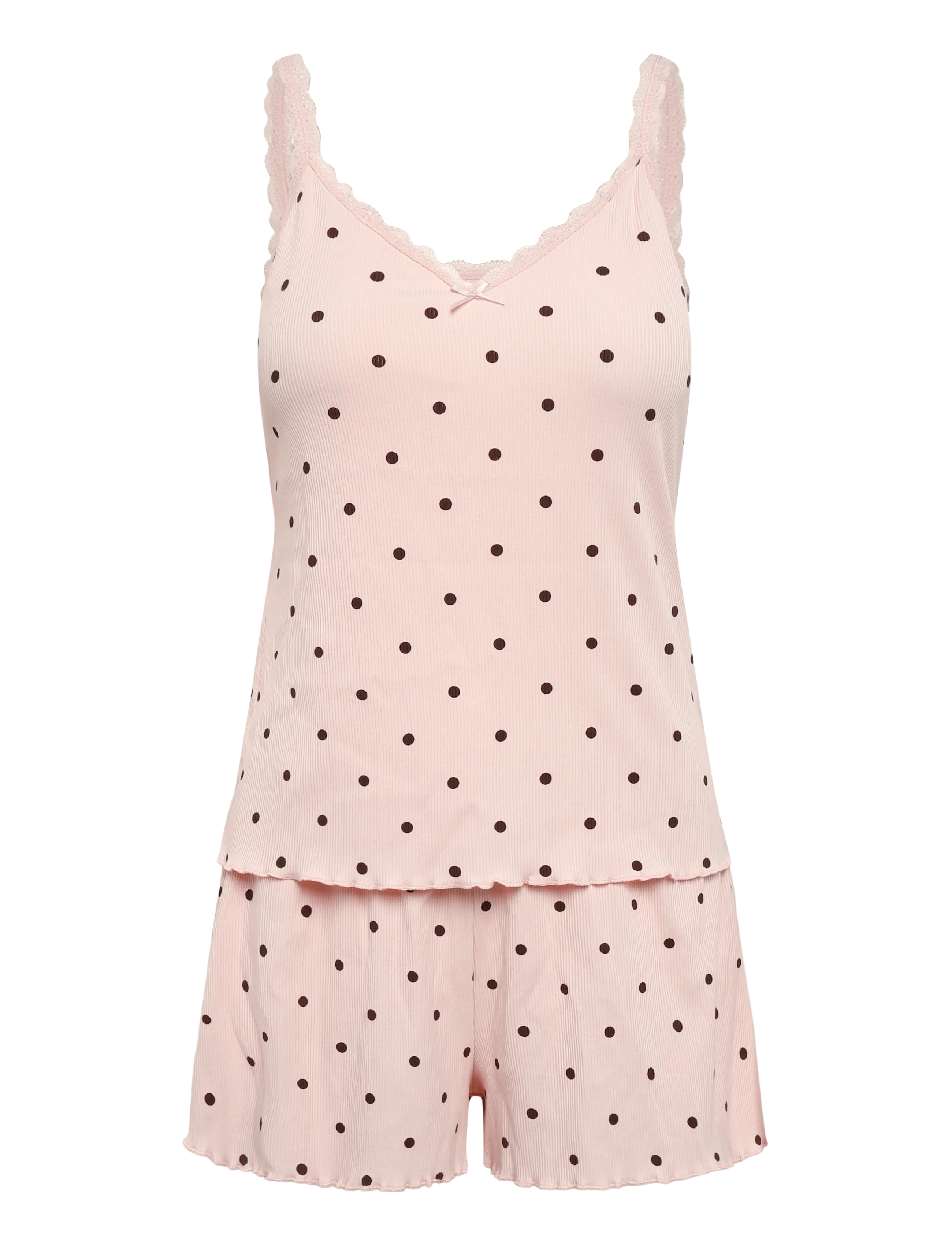 Hunkemöller SHORT JERSEY RIB DOT - Sommer in der Stadt - LOTUS / pink/rose