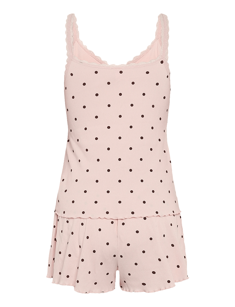 Hunkemöller - SHORT JERSEY RIB DOT - pyjamas - lotus - 2