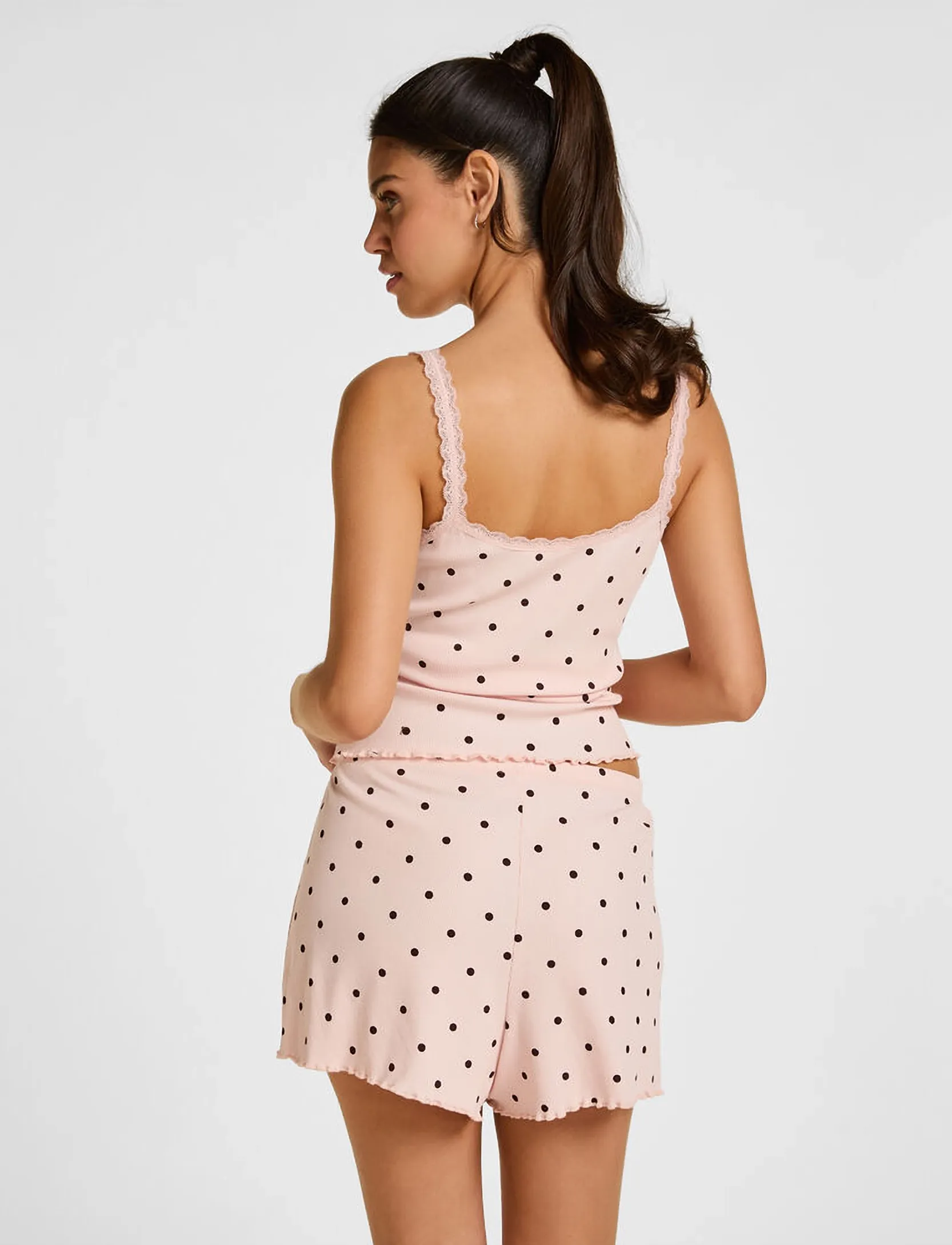 Hunkemöller Short Jersey Rib Dot korta shorts dam – bild 3
