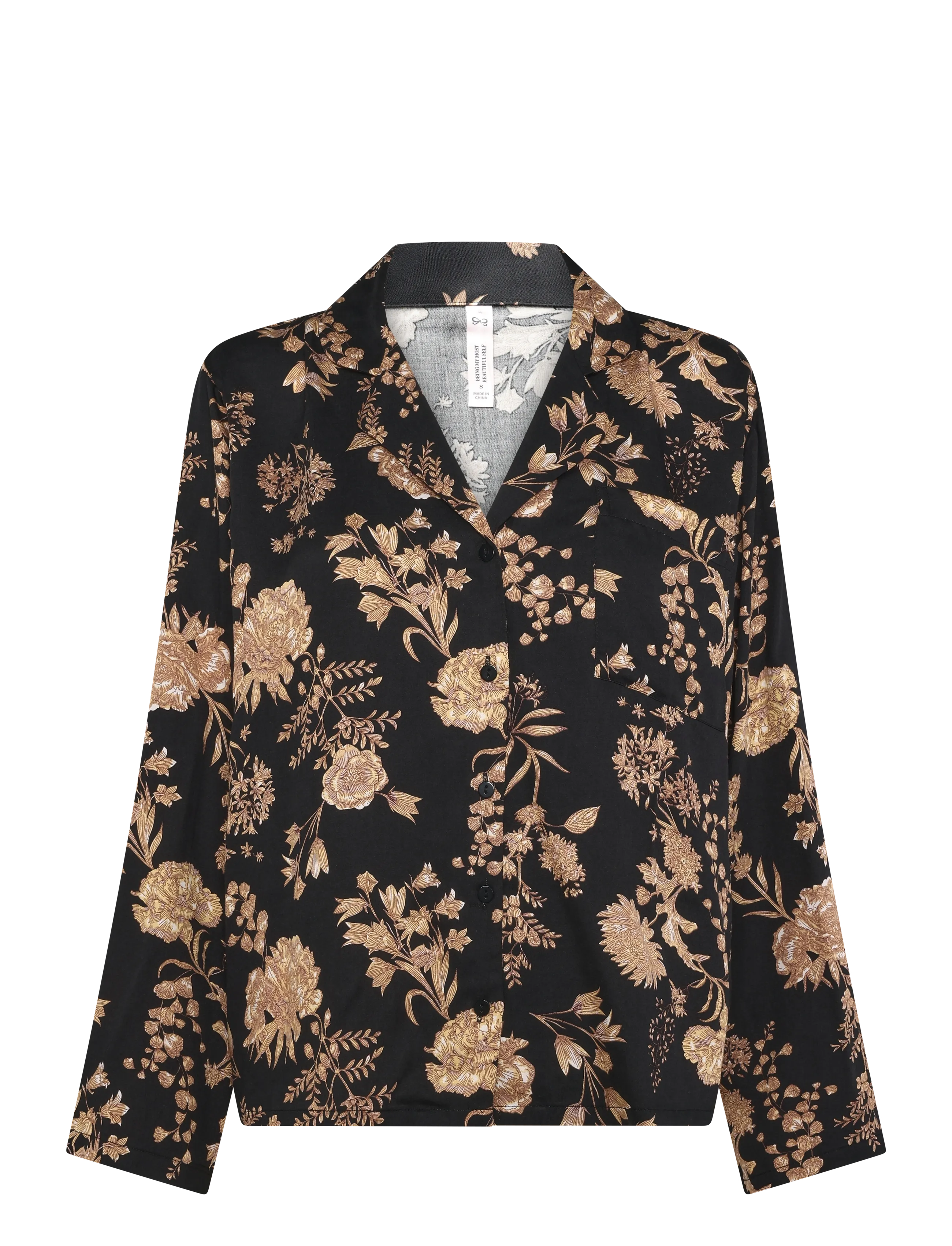 Hunkemöller JACKET LS VIS WOVEN PRINT - Hunkemöller - CAVIAR / black