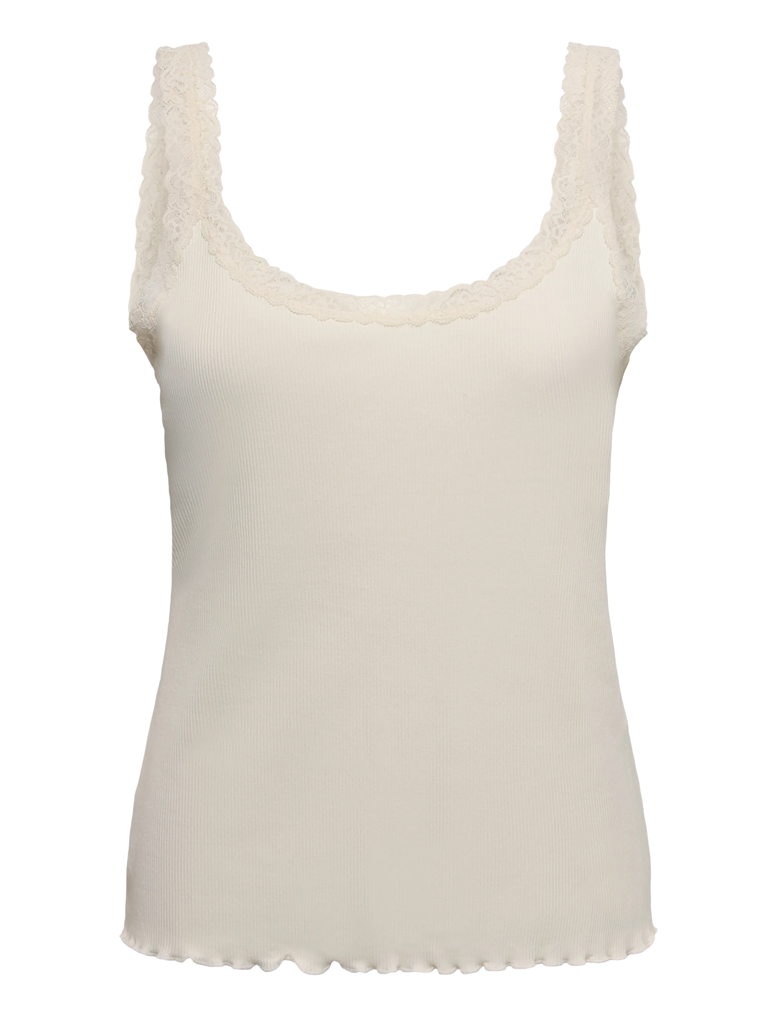 Hunkemöller SINGLET JERSEY RIB LACE - Noor - WINTER WHITE / cream