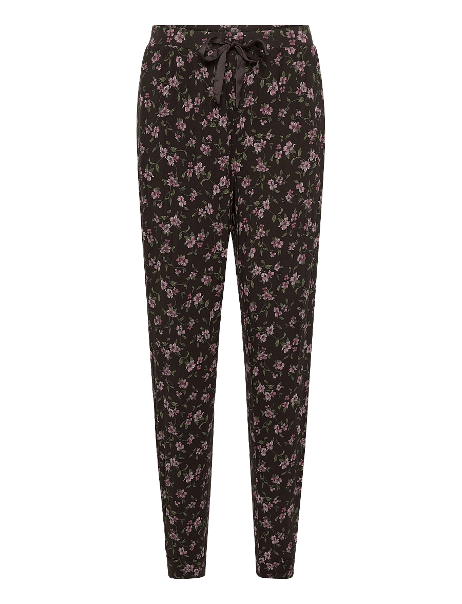 Hunkemöller - PANT JERSEY PRINT - igapäevane stiil - black coffee - 0
