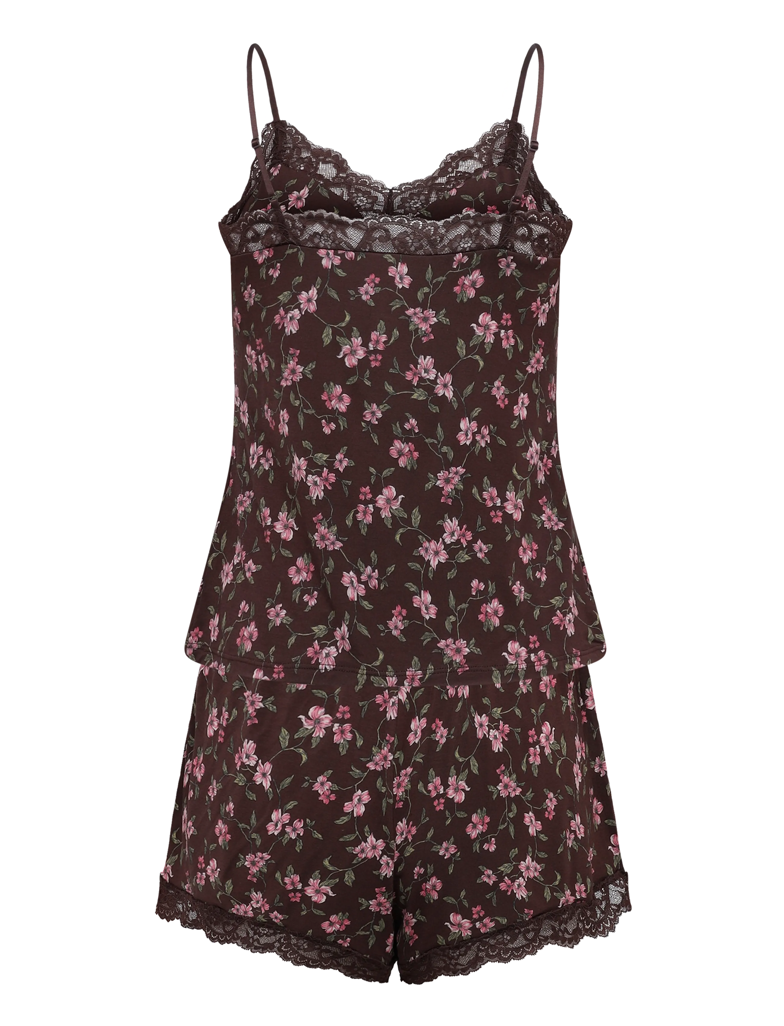 Hunkemöller - PJ CAMI VIS JERSEY NANA PRINT - pyjamas - black coffee - 2