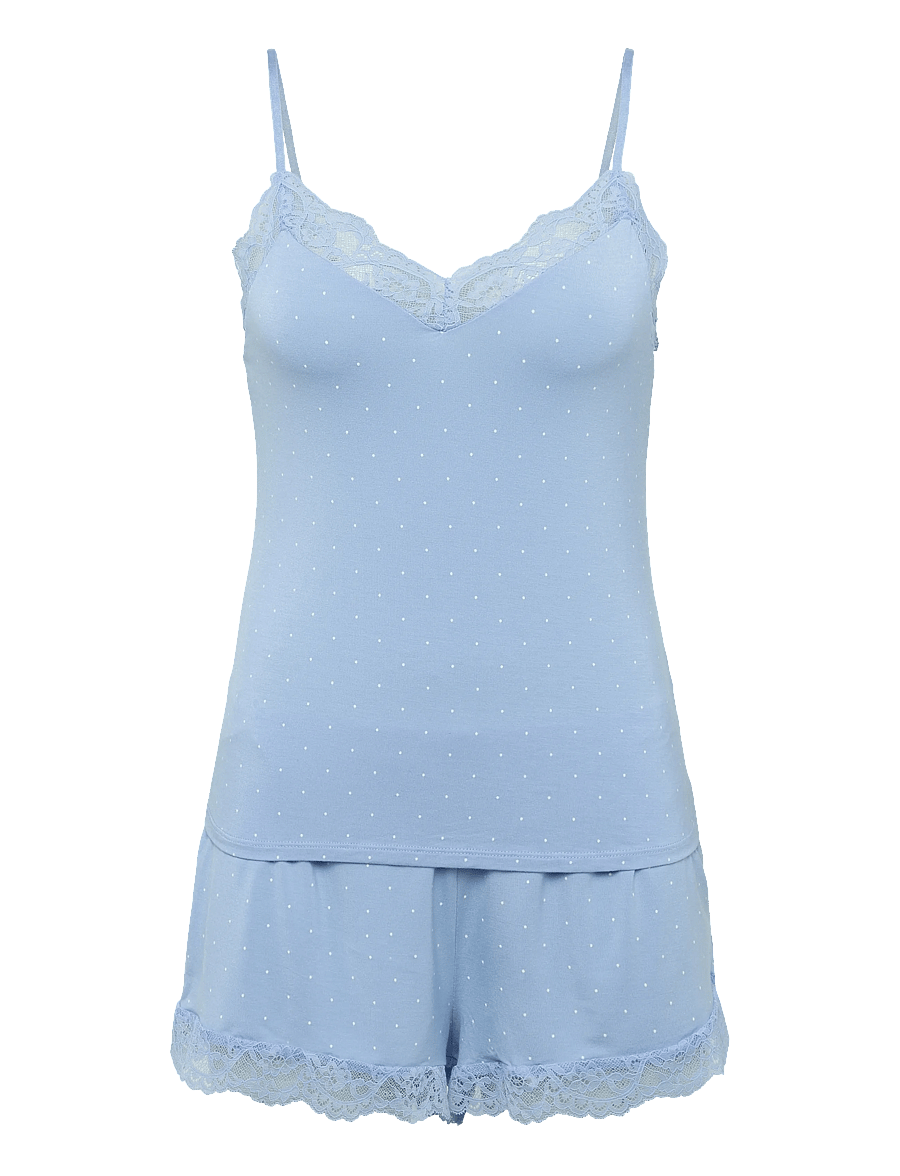 Hunkemöller - Pj Cami Vis Jersey Nana Print - pyjamas - bel air blue - 1