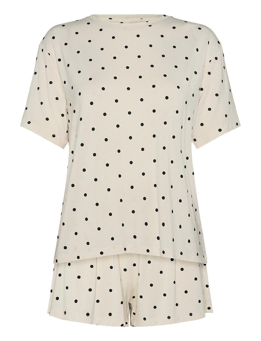 Hunkemöller - Pj Ss Short Jersey Loose Print - pyjamas - pristine - 1