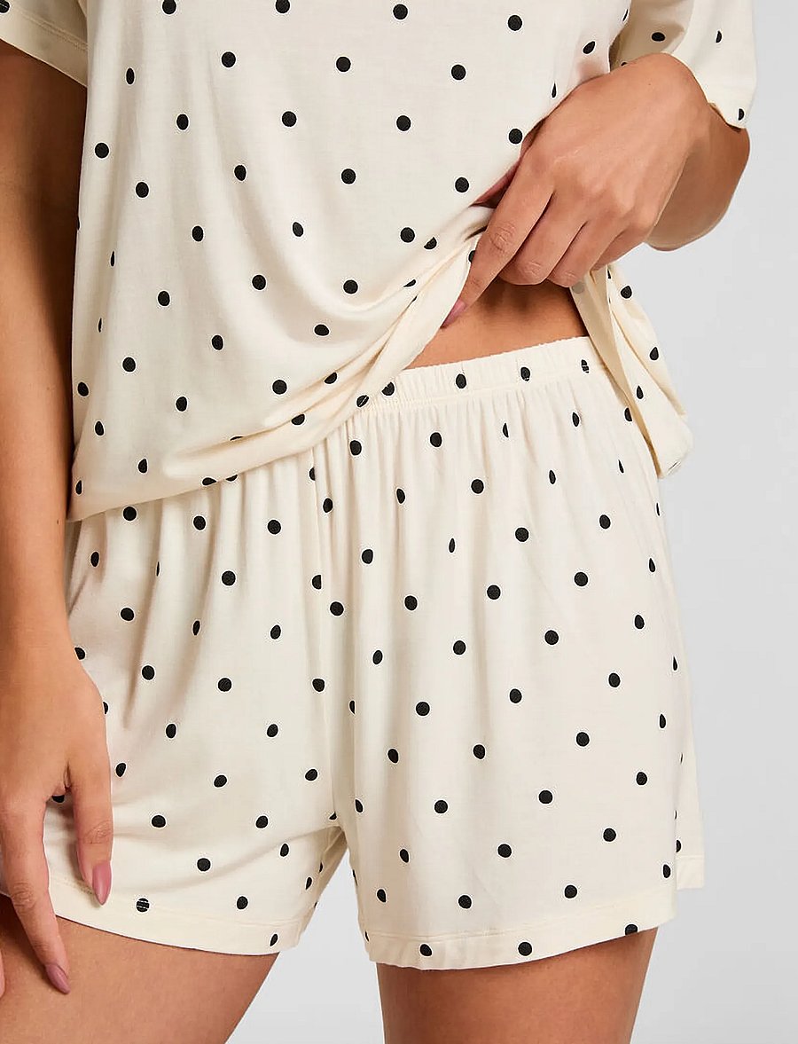 Hunkemöller - Pj Ss Short Jersey Loose Print - pyjamas - pristine - 5