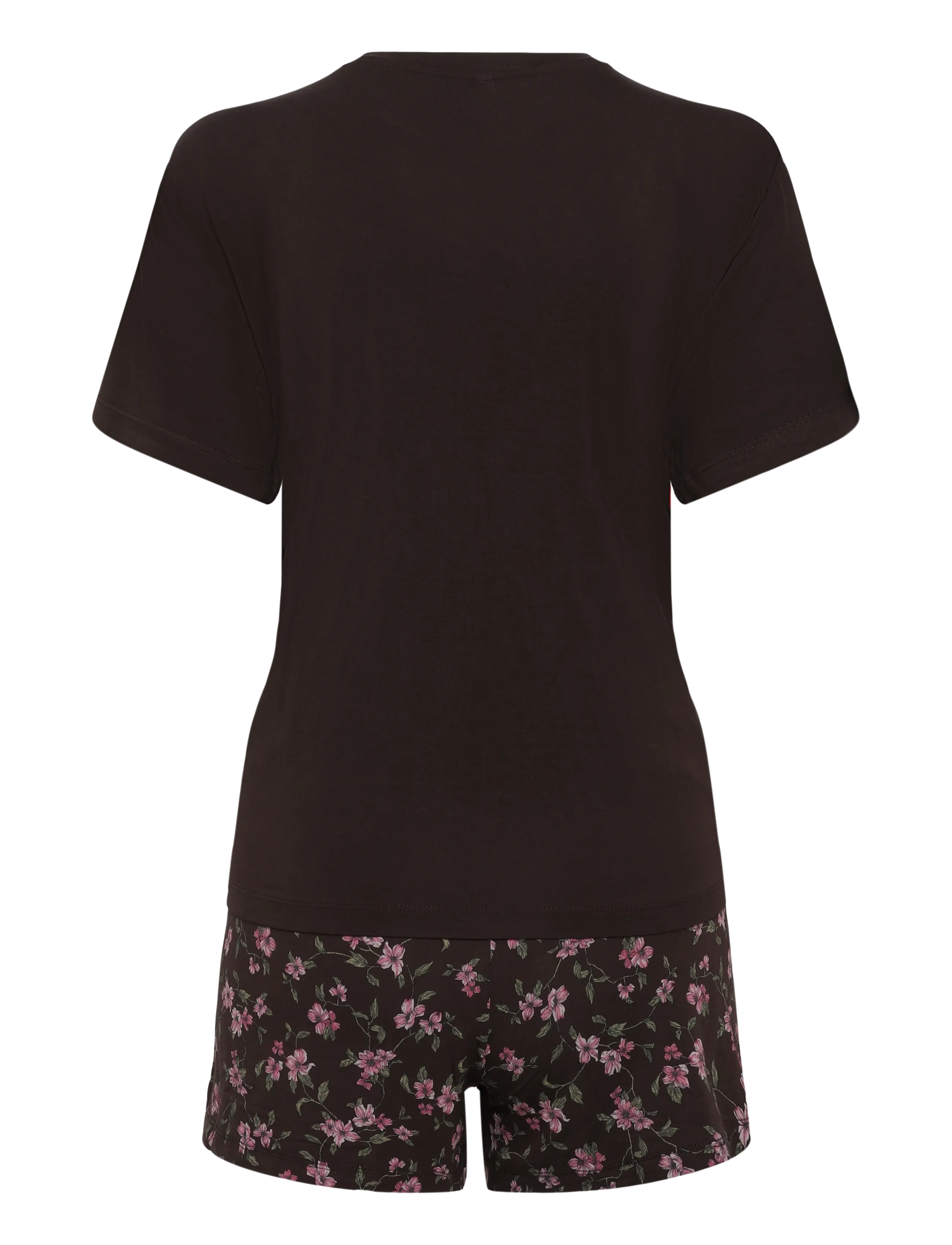Hunkemöller - Pj Ss Short Jersey Loose Print - pyjamas - black coffee - 2
