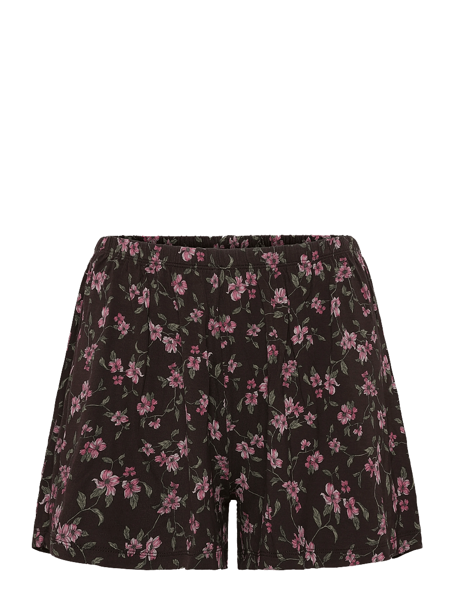 Hunkemöller - Pj Ss Short Jersey Loose Print - pyjamas - black coffee - 3