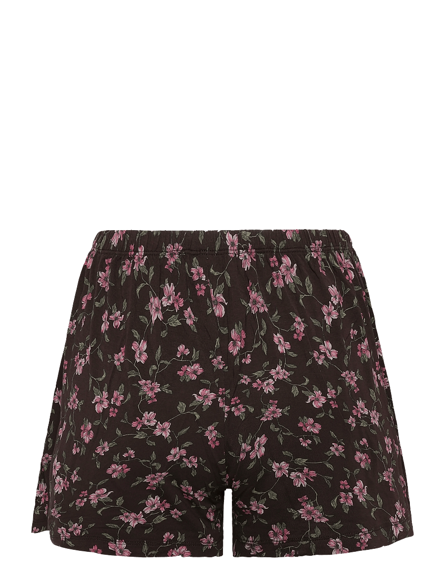 Hunkemöller - Pj Ss Short Jersey Loose Print - pyjamas - black coffee - 4