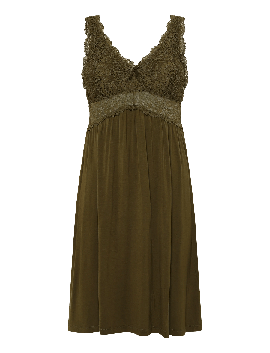 Hunkemöller - SD JERSEY LACE NOVA - nattlinnen - dark olive - 0