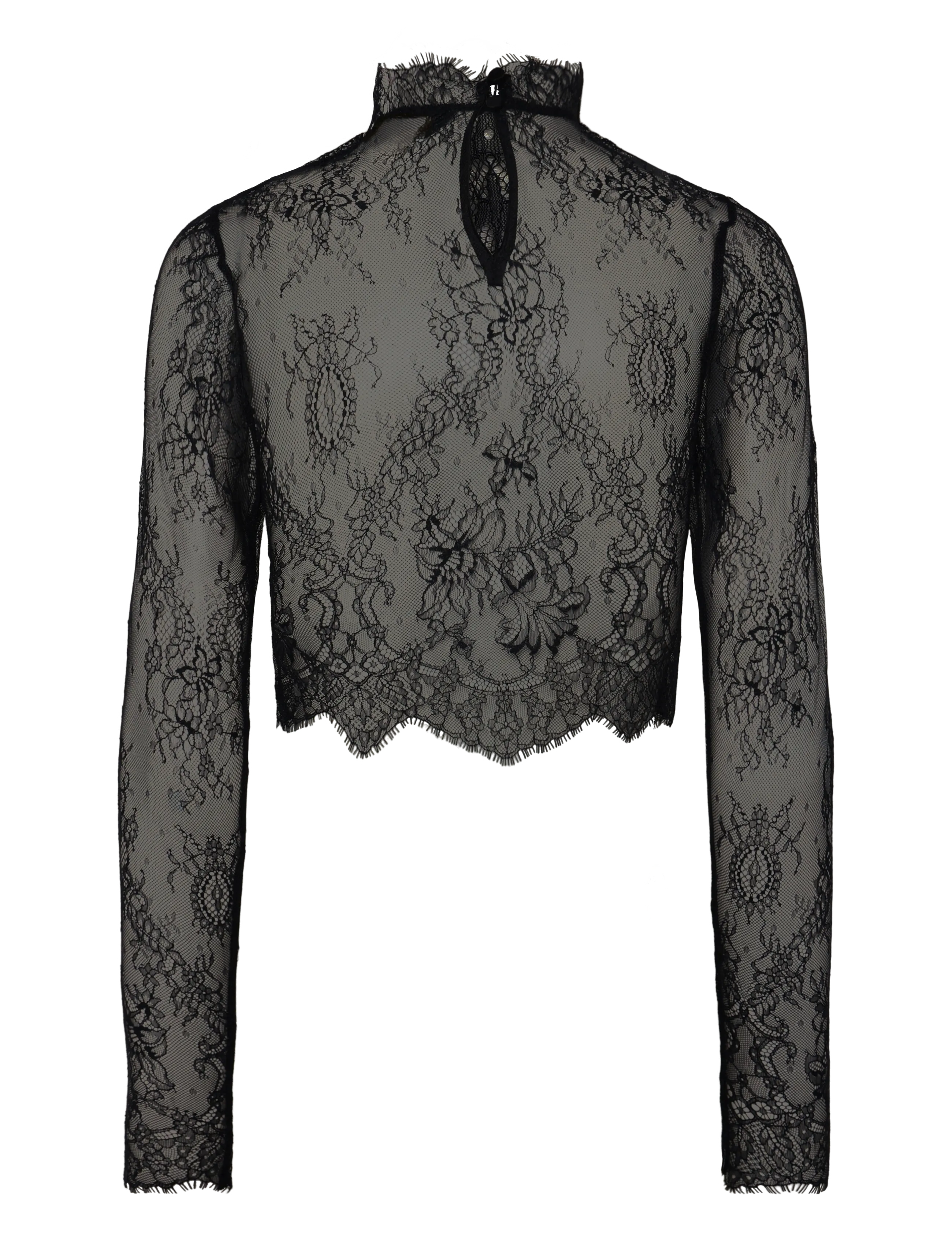 Hunkemöller - TOP LS LACE CAMILLE - caviar - 2