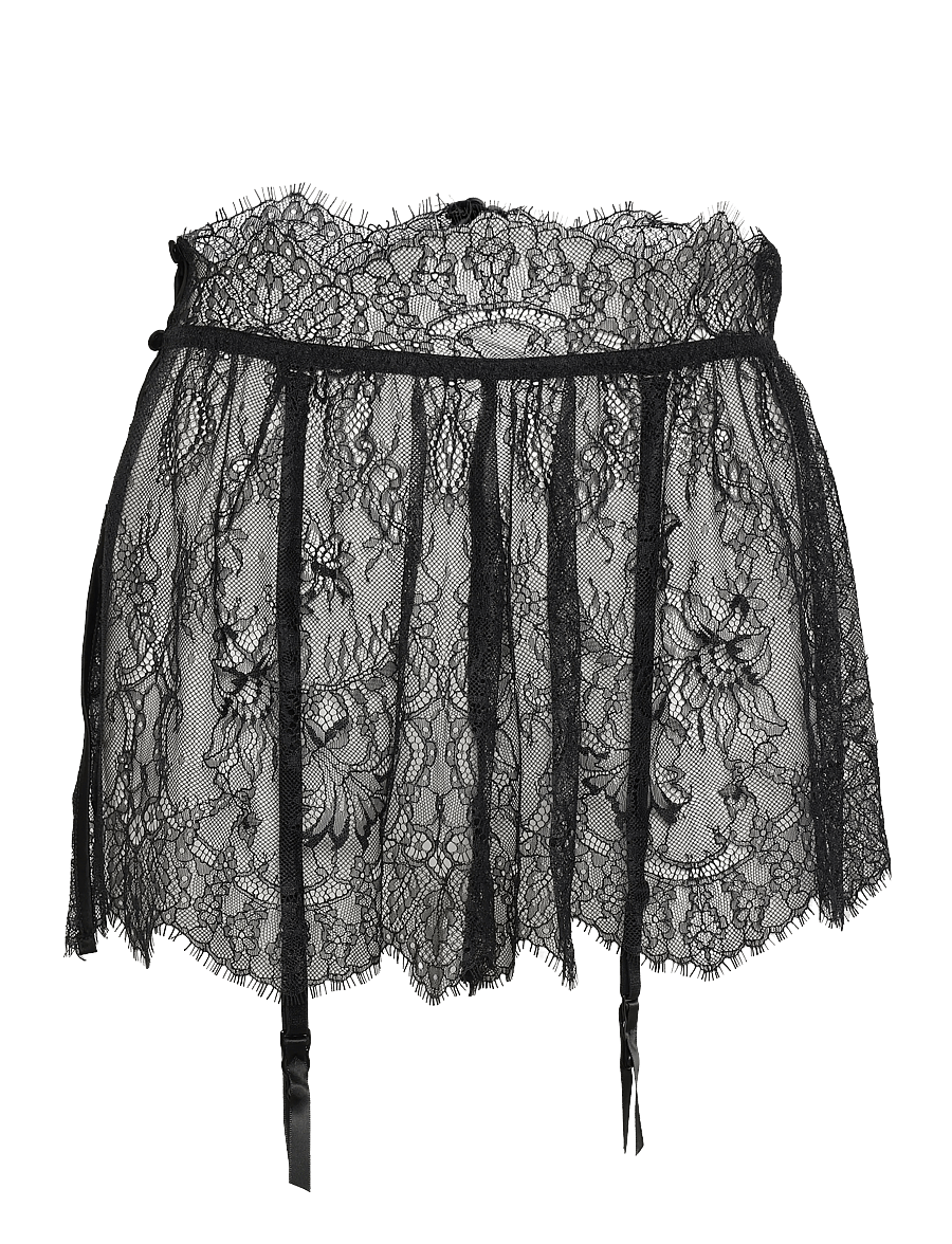 Hunkemöller - SKIRT LACE CAMILLE - sukahoidjad - caviar - 1
