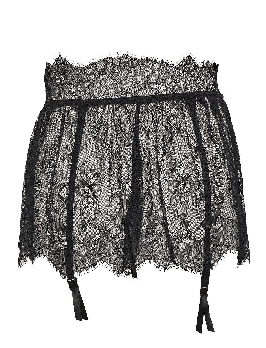 Hunkemöller - SKIRT LACE CAMILLE - sukahoidjad - caviar - 2