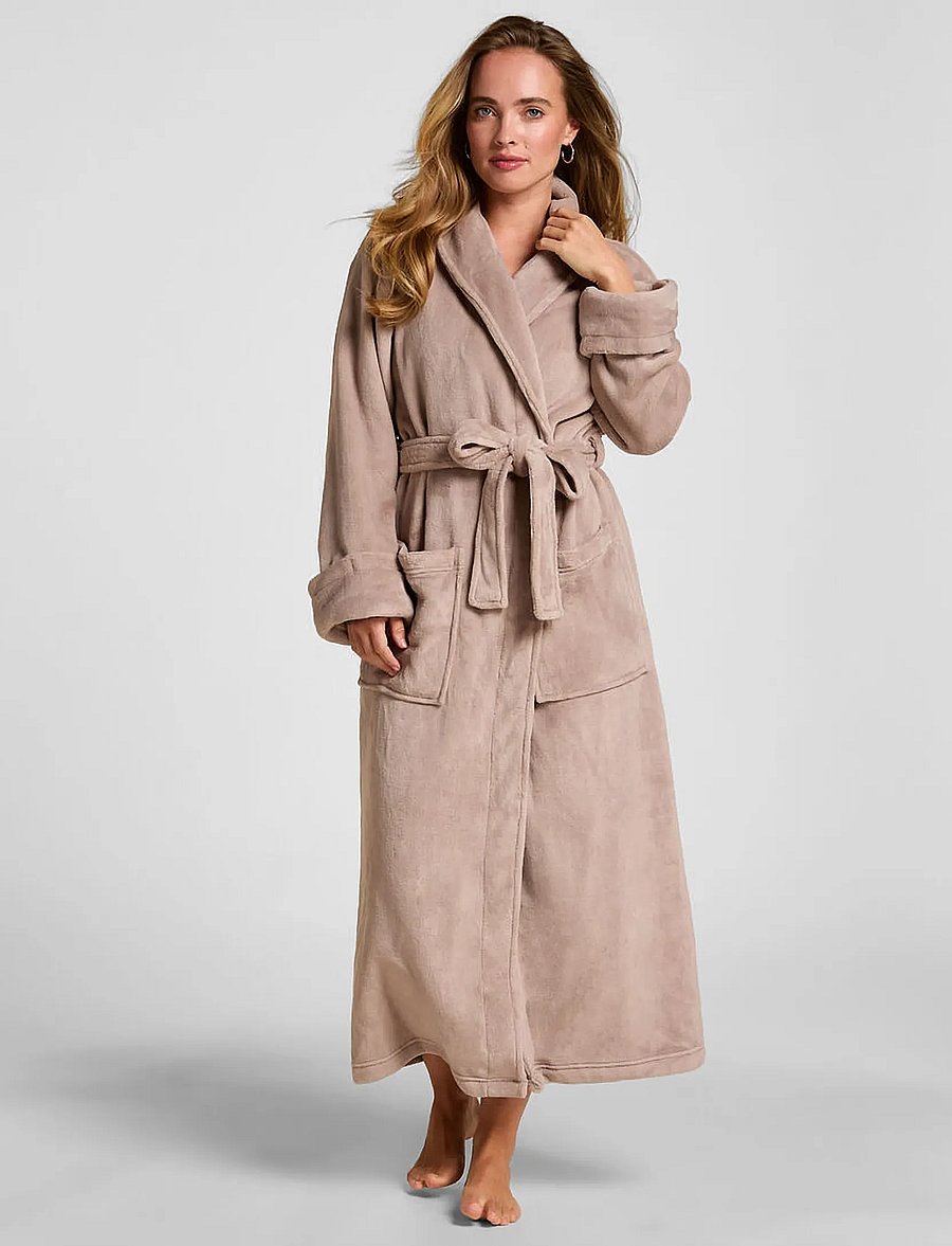 Hunkemöller - ROBE LONG SOFT FLEECE - bademäntel - etherea - 0