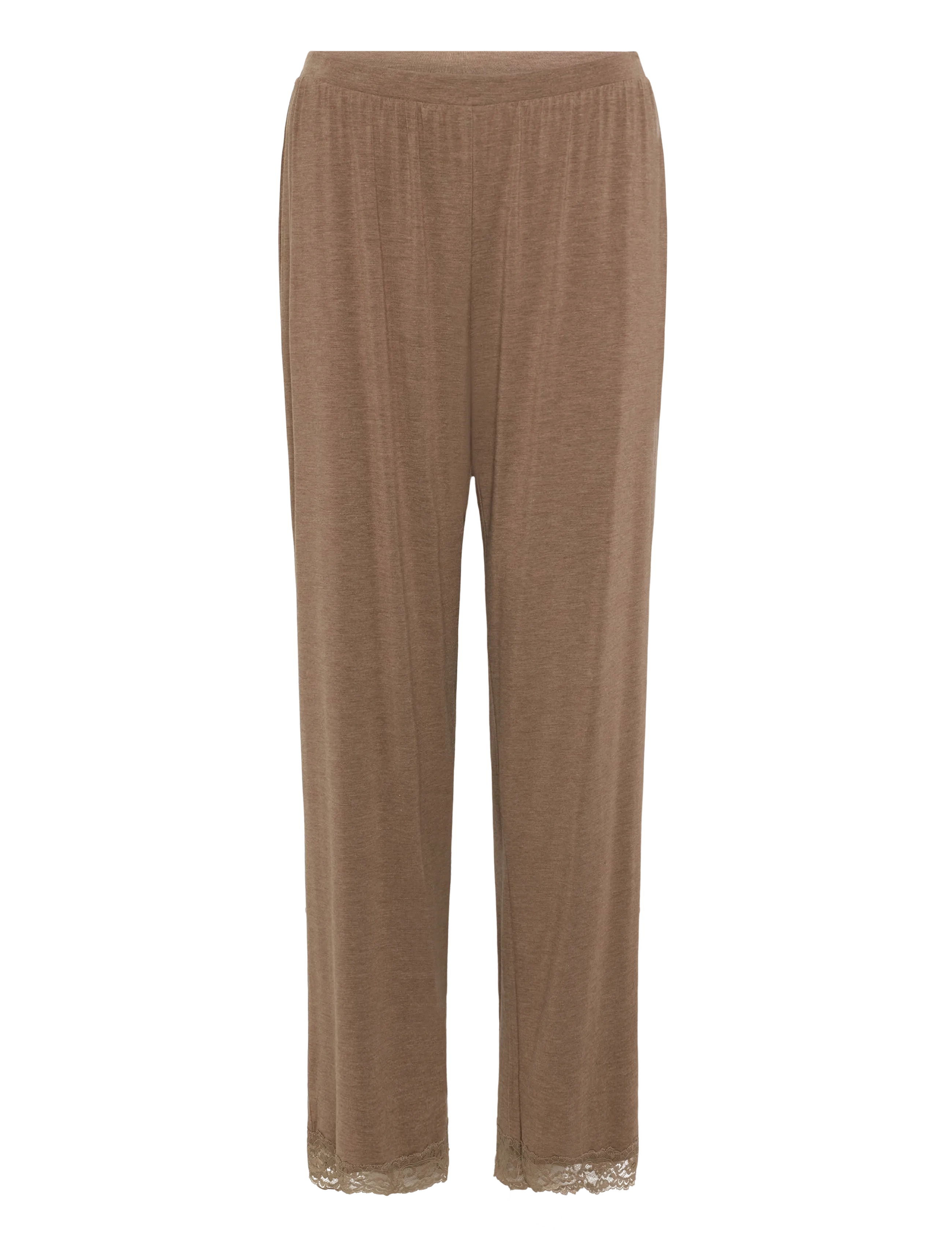 Hunkemöller - PJ LS MODAL JERSEY LACE NANA - pidžaamad - oatmeal melee - 2