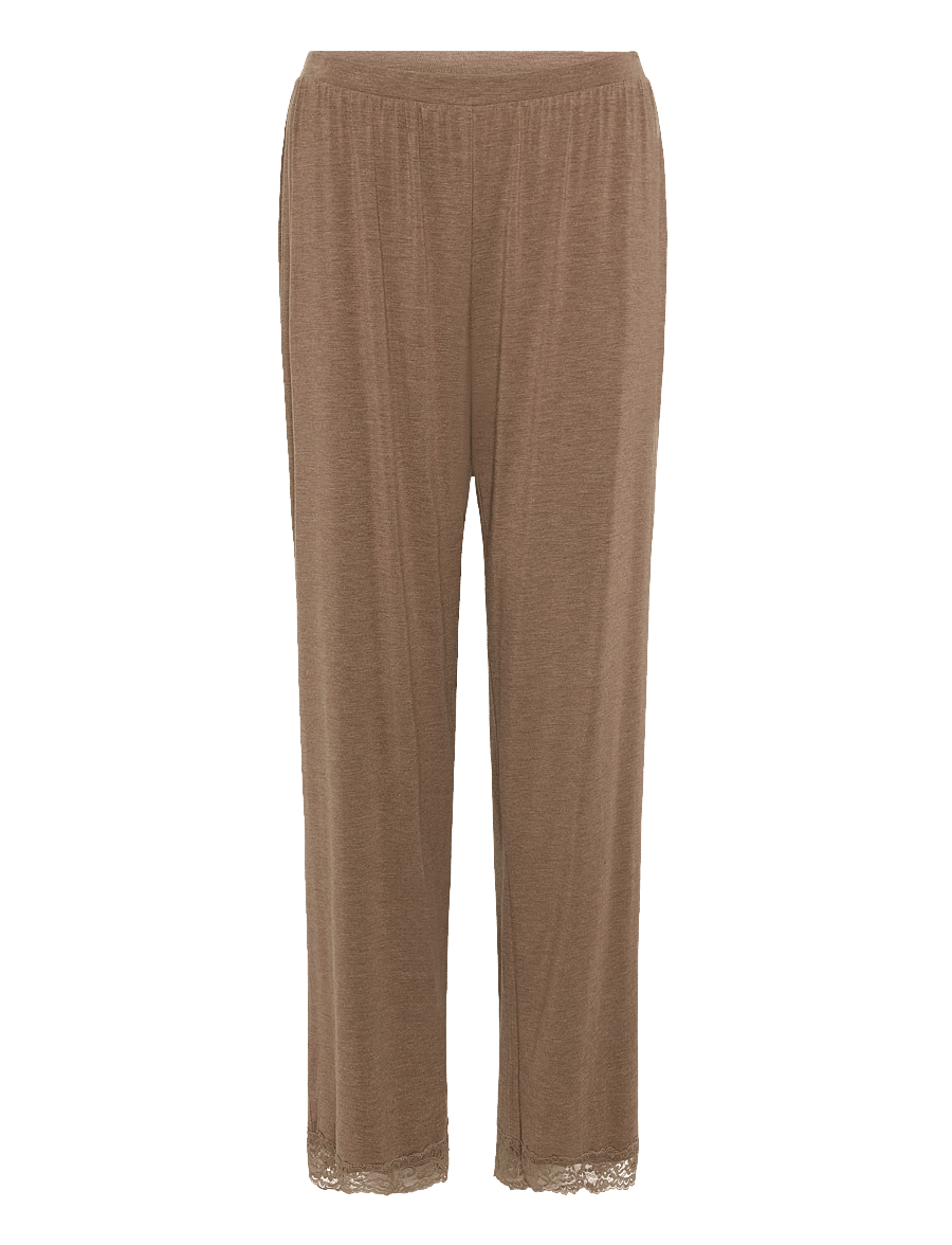 Hunkemöller - PJ LS MODAL JERSEY LACE NANA - pidžaamad - oatmeal melee - 2
