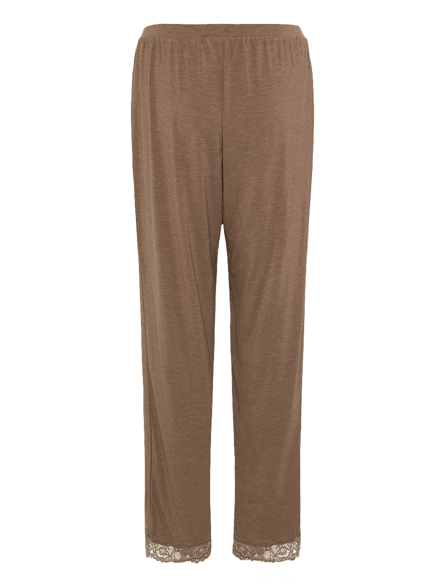 Hunkemöller - PJ LS MODAL JERSEY LACE NANA - pidžaamad - oatmeal melee - 3