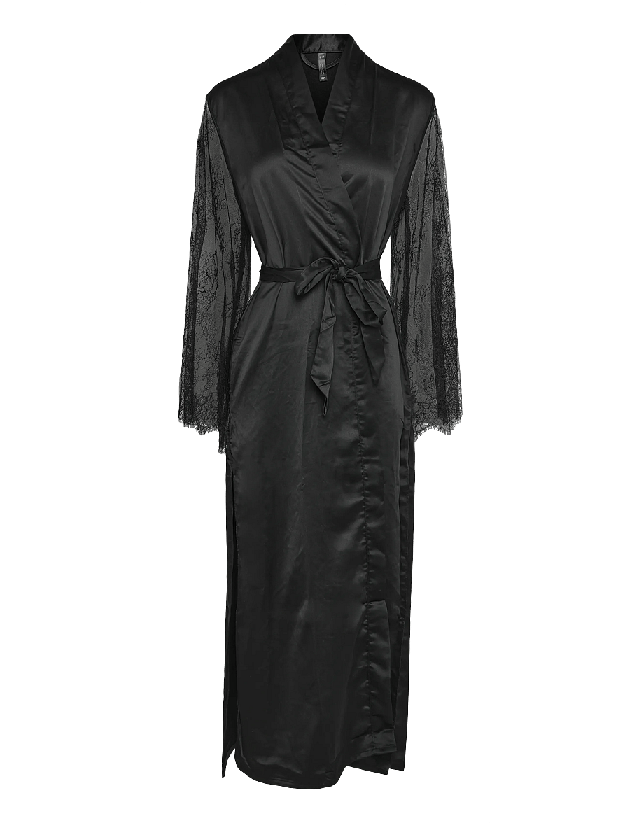 Hunkemöller - Kimono Long Satin Camille - kimonos - caviar - 1