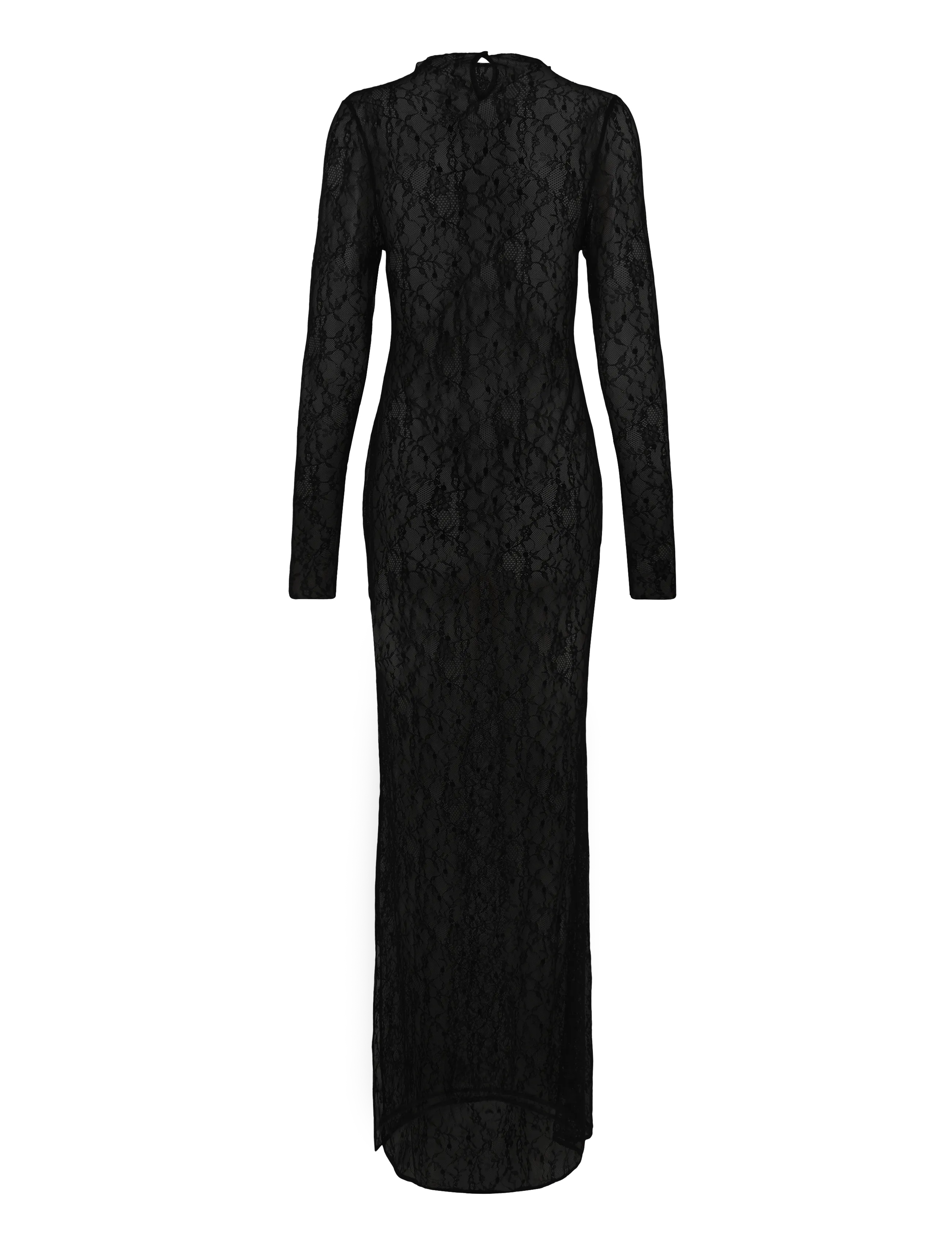 Hunkemöller - SD LS LONG ALLOVER LACE - Öösärgid - caviar - 2