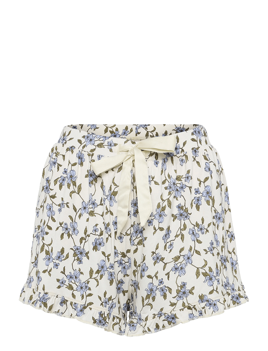 Hunkemöller - SHORT JERSEY RUFFLE PRINT - casual shorts - winter white - 1