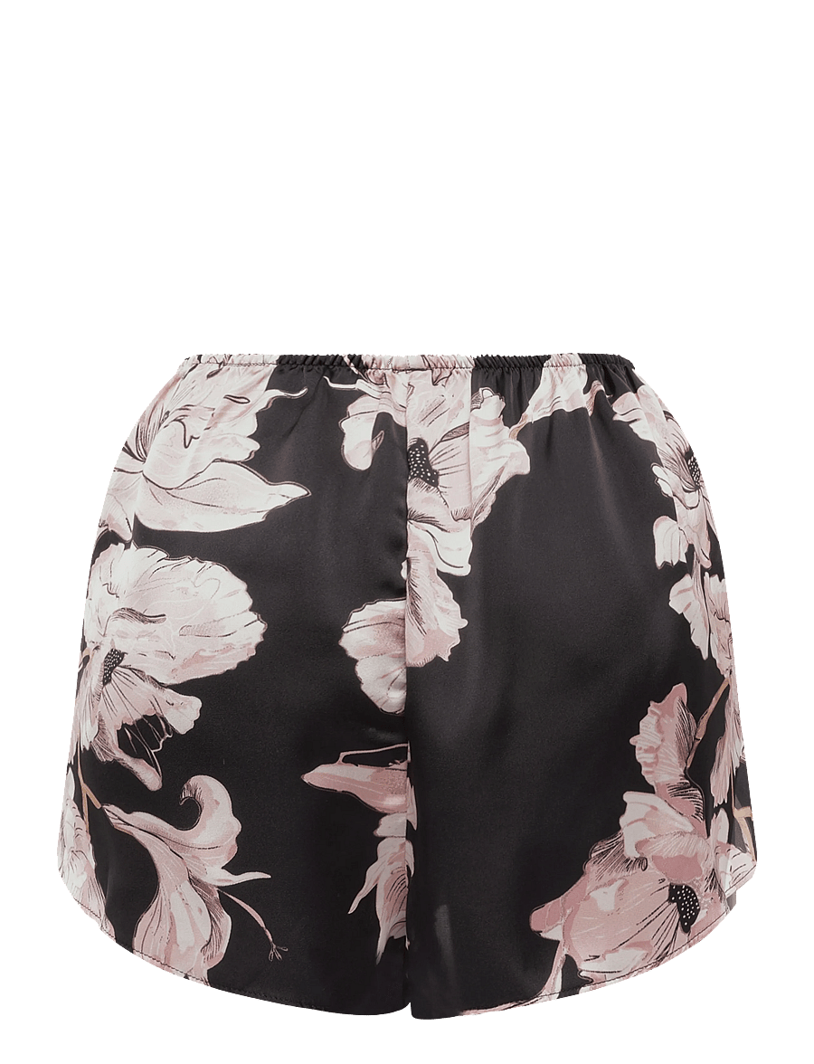 Hunkemöller - SHORT SATIN FLOWER - freizeitshorts - caviar - 2