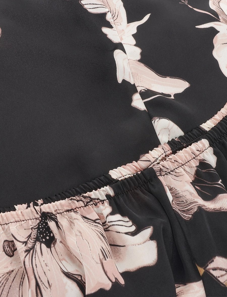 Hunkemöller - SHORT SATIN FLOWER - freizeitshorts - caviar - 5
