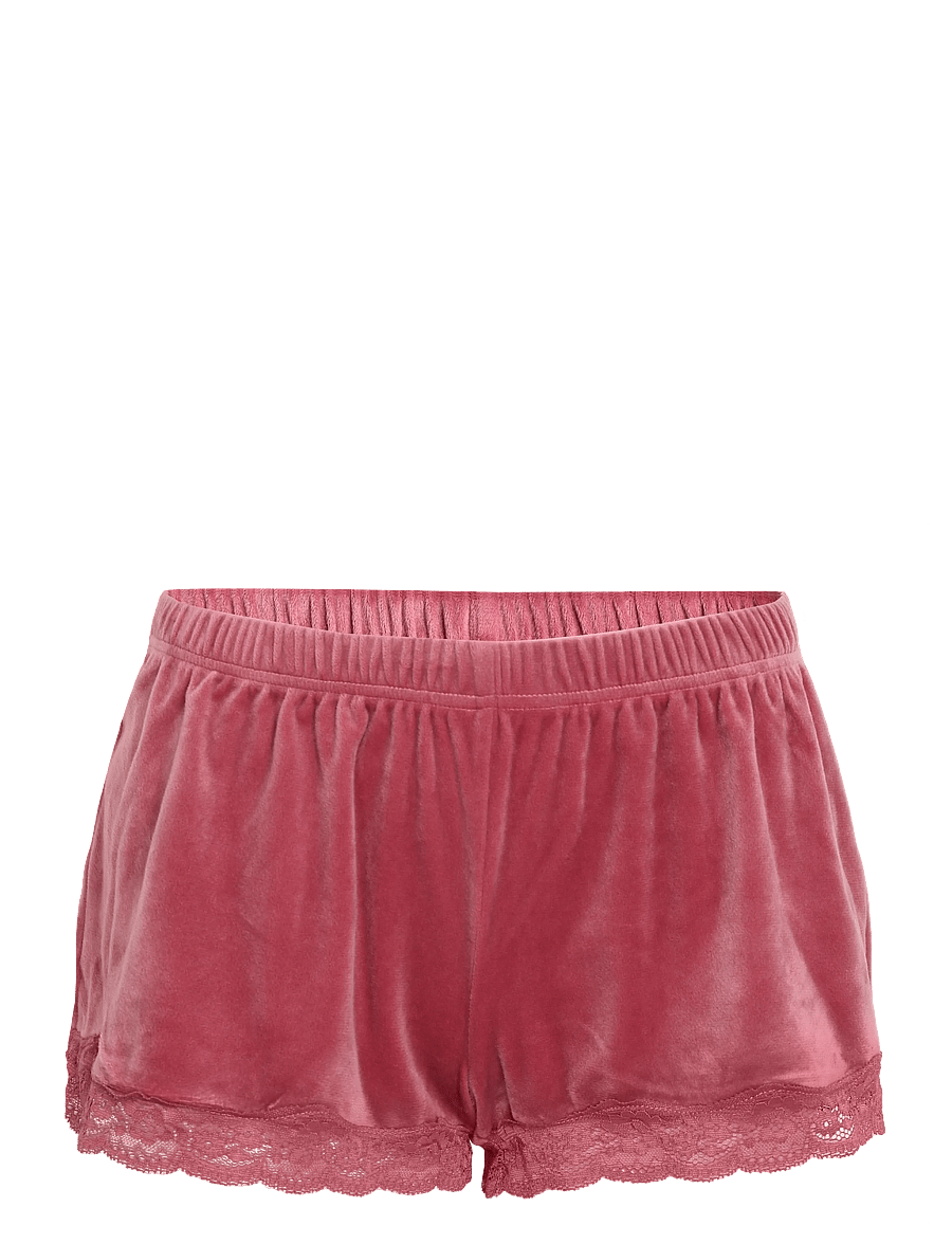 Hunkemöller - PJ CAMI VELOURS SCALLOP LACE - pyjamas - rose wine - 3