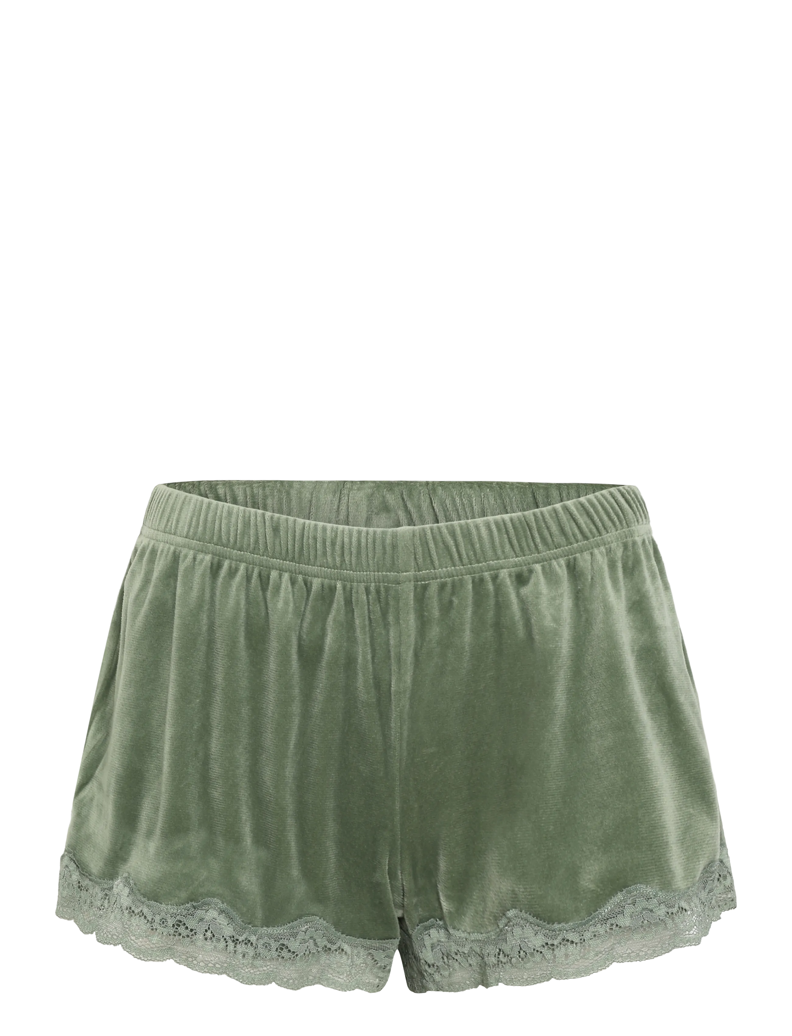 Hunkemöller - PJ CAMI VELOURS SCALLOP LACE - dark olive - 3
