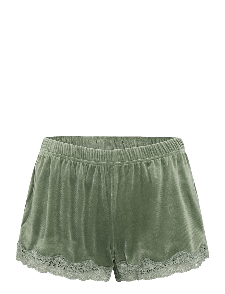 Hunkemöller - PJ CAMI VELOURS SCALLOP LACE - dark olive - 3