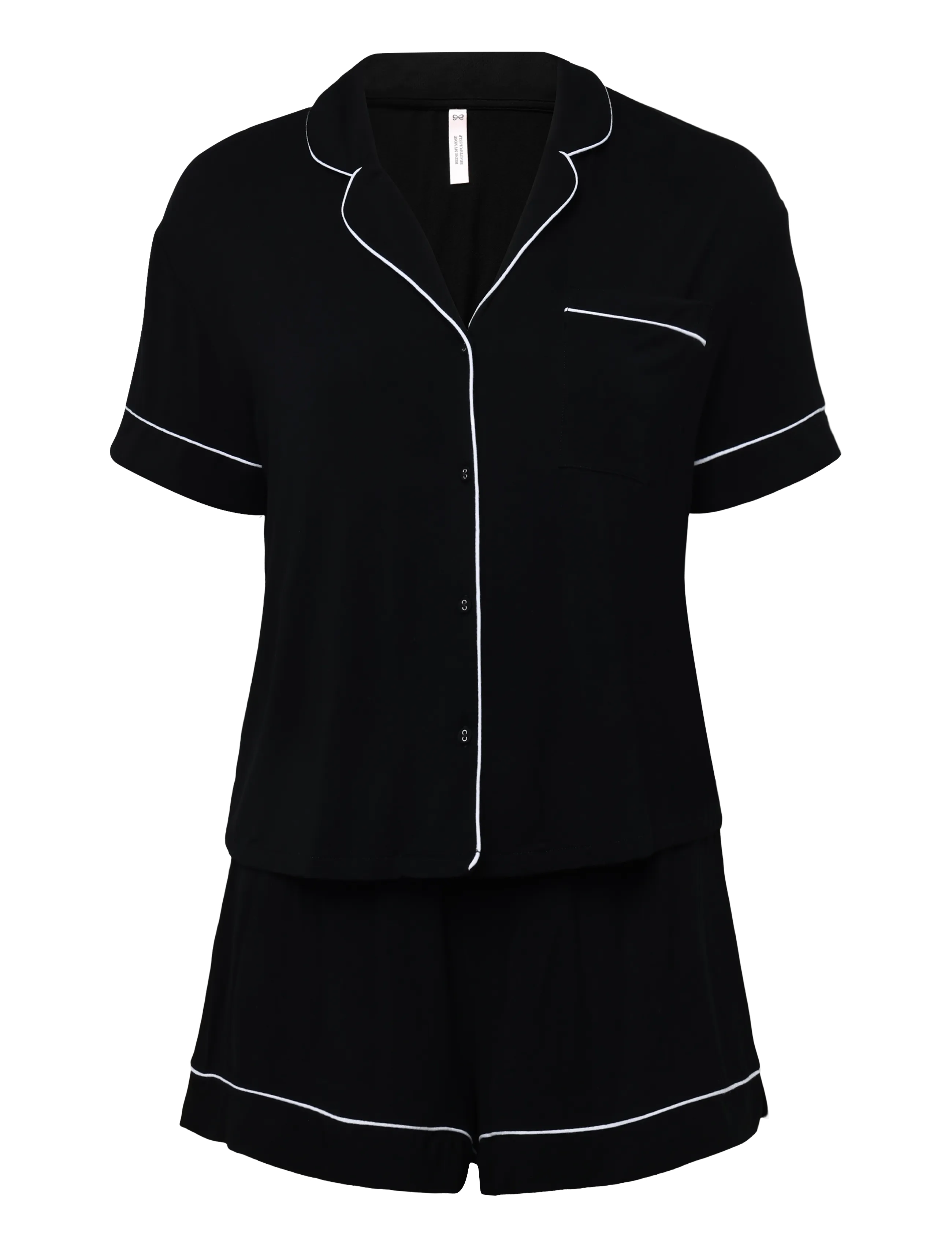 Hunkemöller PJ SS JERSEY ESSENTIAL - Pyjamas - BLACK / black