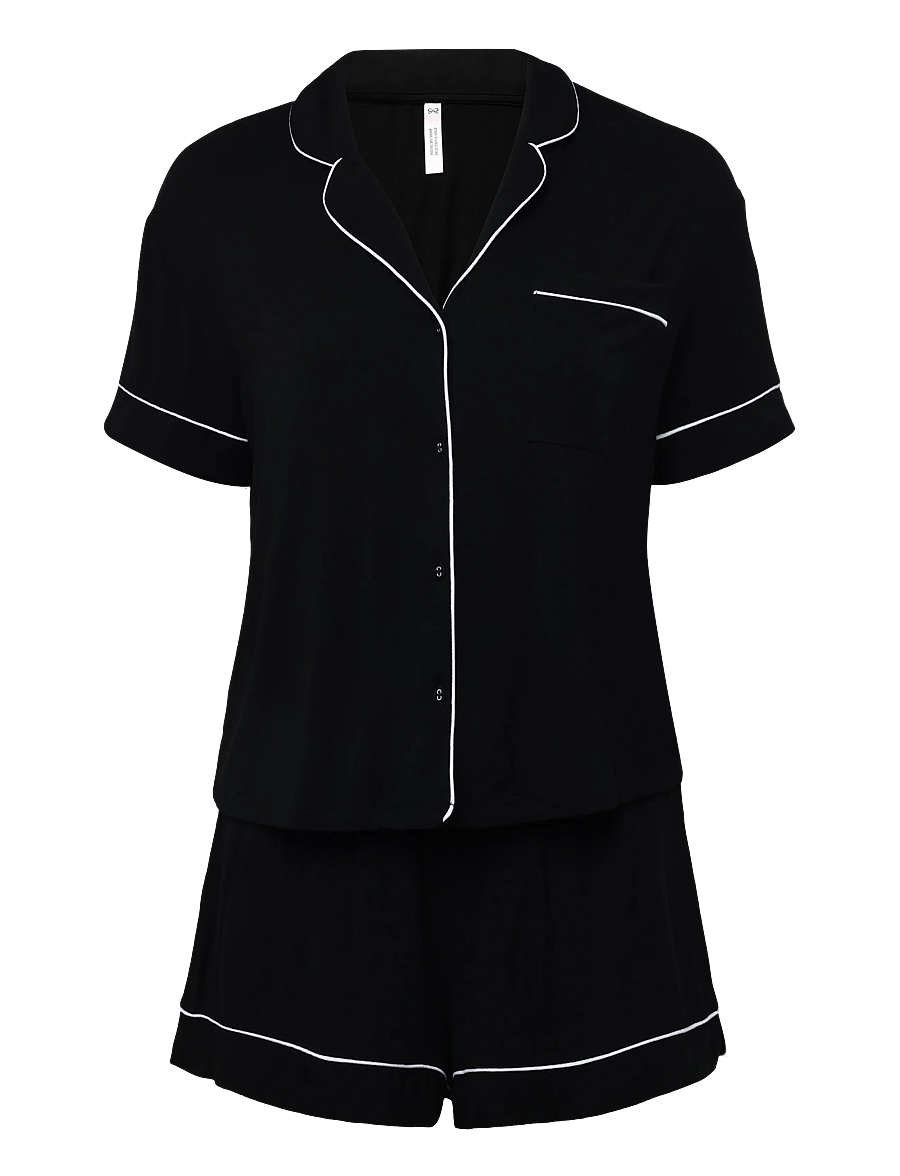 Hunkemöller - PJ SS JERSEY ESSENTIAL - pyjamas - black - 1