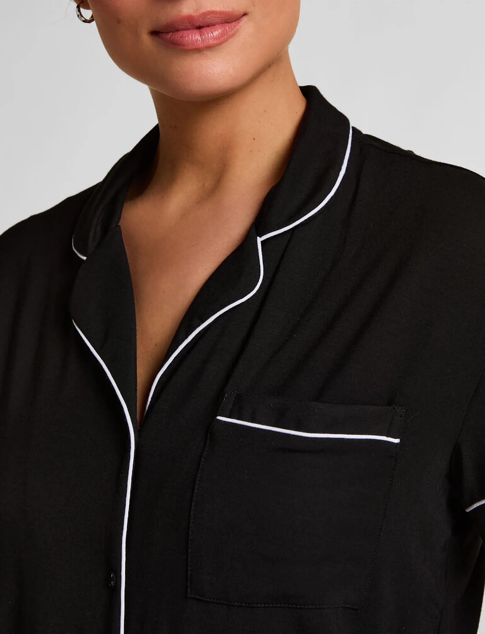 Hunkemöller - PJ SS JERSEY ESSENTIAL - geburtstagsgeschenke - black - 5