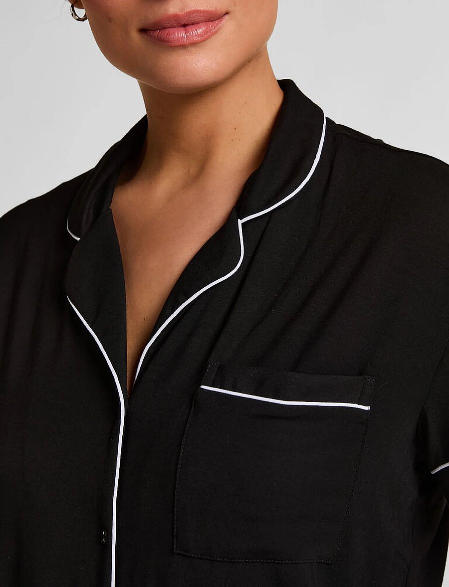 Hunkemöller - PJ SS JERSEY ESSENTIAL - pyjamas - black - 5