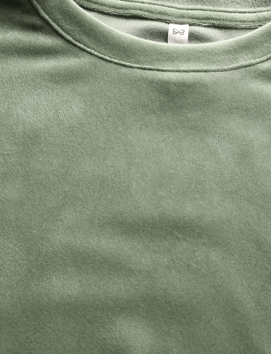 Hunkemöller - PJ LS VELOURS CREW - sweatshirts - dark olive - 4