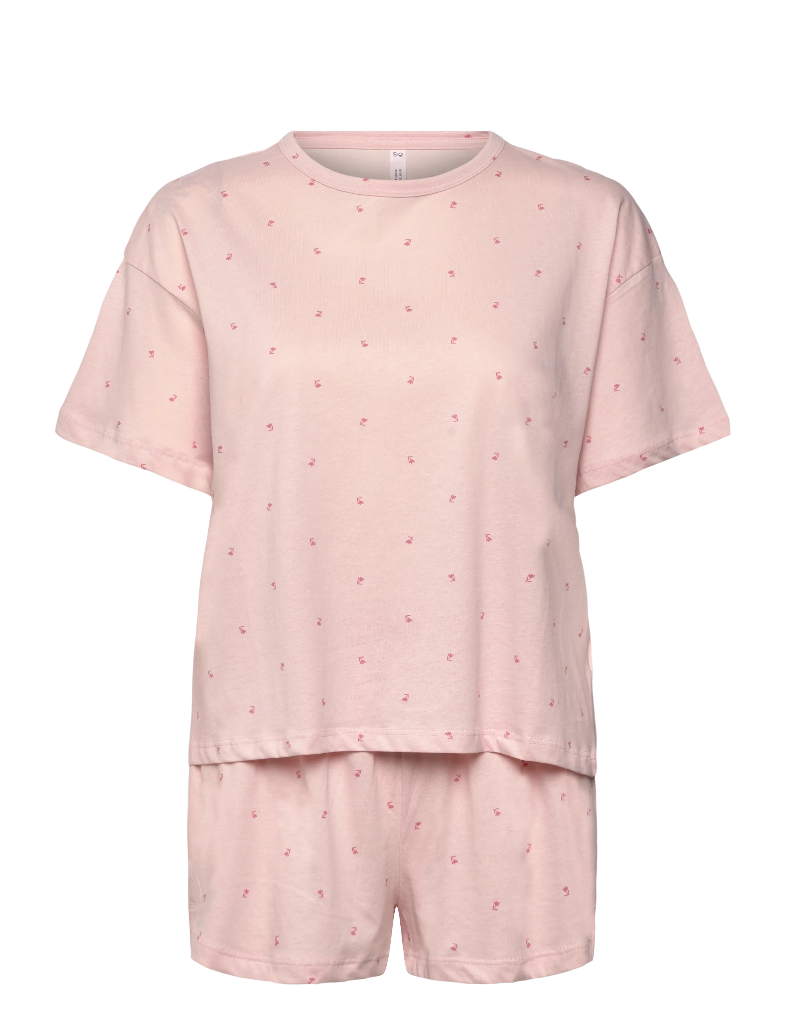 Hunkemöller Pj Ss Short Co Jersey Print - Shorts - LOTUS / pink/rose