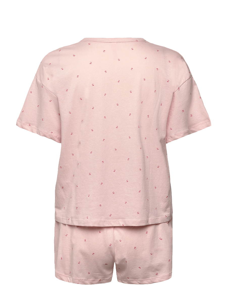 Hunkemöller - Pj Ss Short Co Jersey Print - lotus - 2