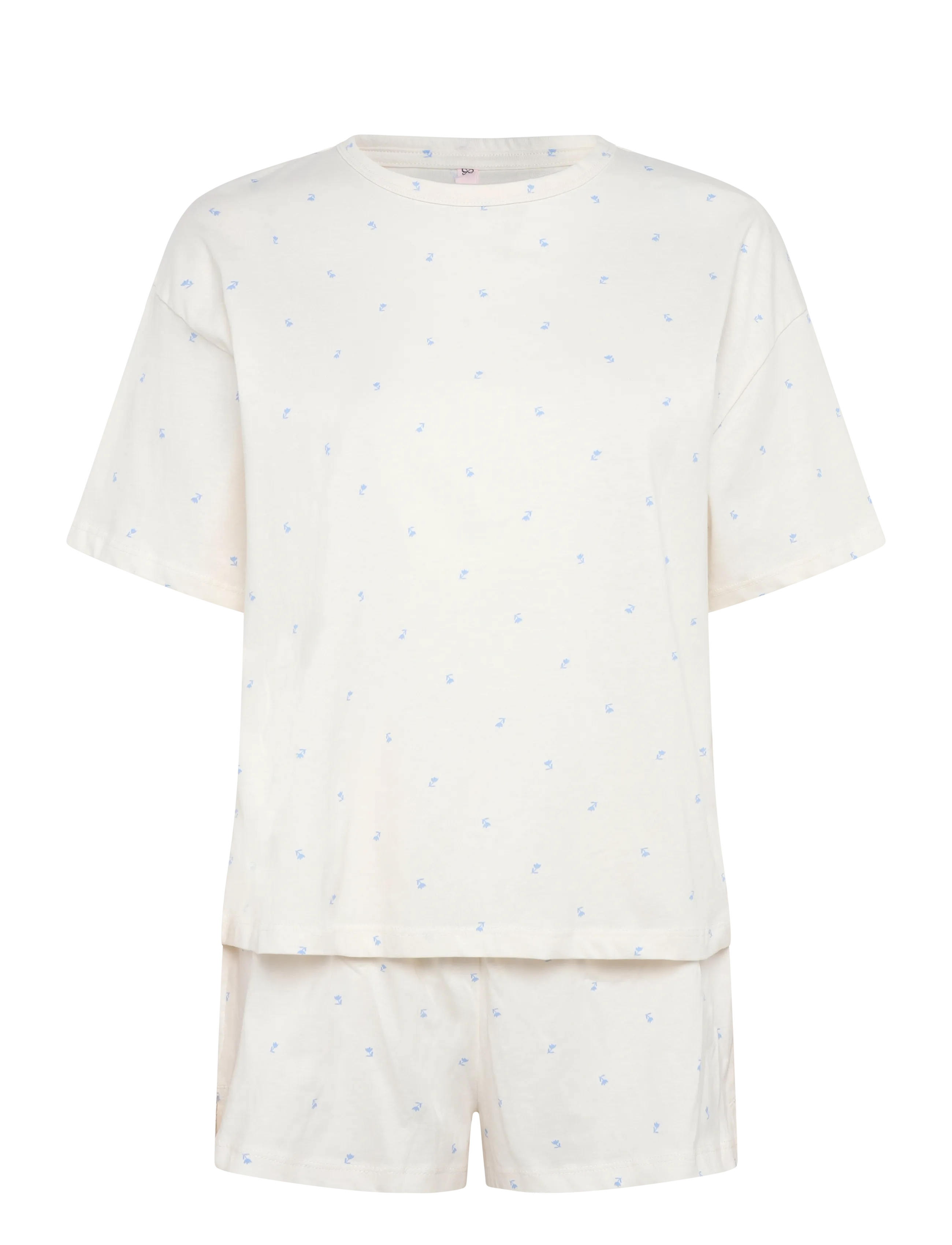 Hunkemöller Pj Ss Short Co Jersey Print - Pyjamas - GARDENIA / cream