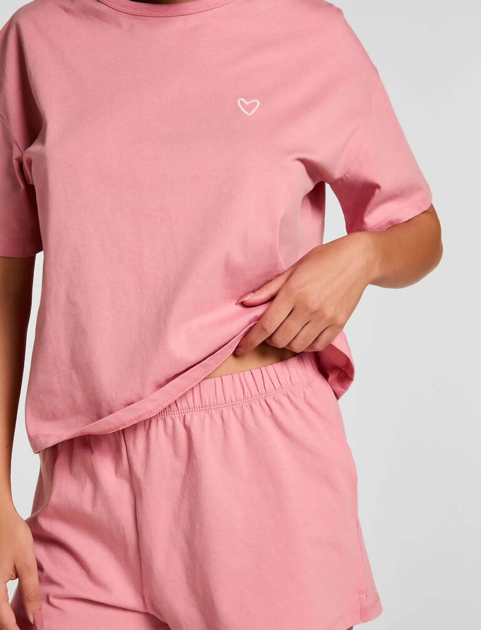 Hunkemöller - PJ SS SHORT CO EMB HEART - brandied apricot - 5