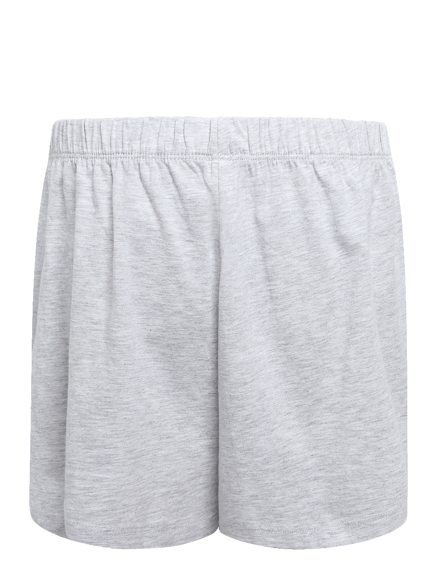 Hunkemöller - Pj Ss Short Co Emb Moon - soft grey melange - 4