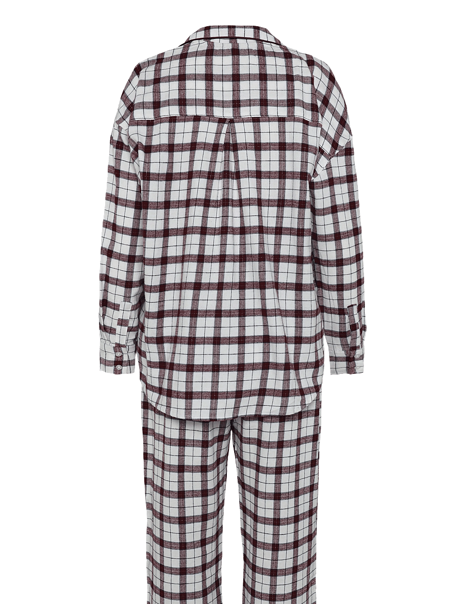 Hunkemöller - PJ LS FLANNEL TWILL CHECK EYEM - schlafmasken - gardenia - 1