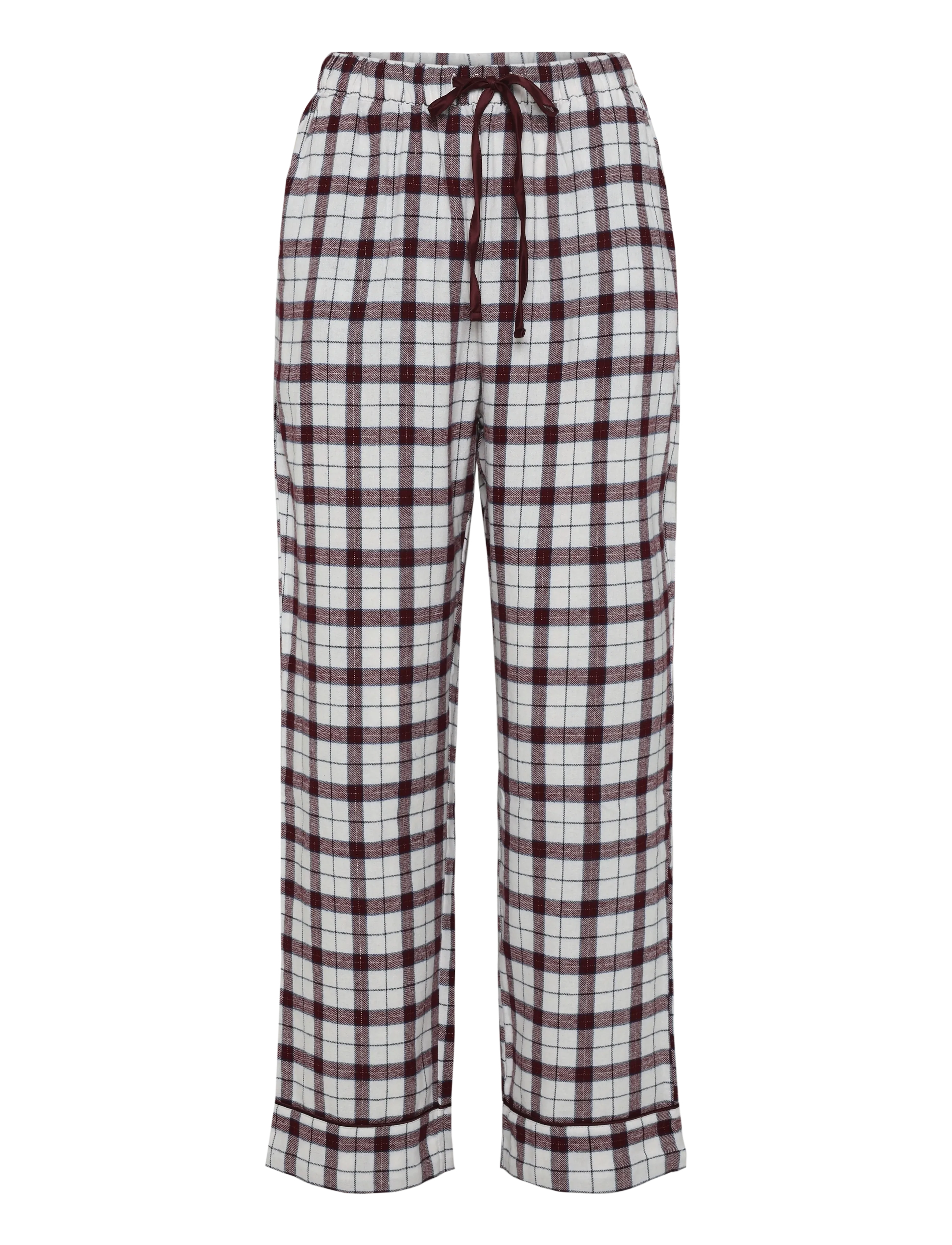 Hunkemöller - PJ LS FLANNEL TWILL CHECK EYEM - gardenia - 2